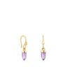 Pendientes con baño de oro 18 kt sobre plata y amatista TOUS Good Vibes