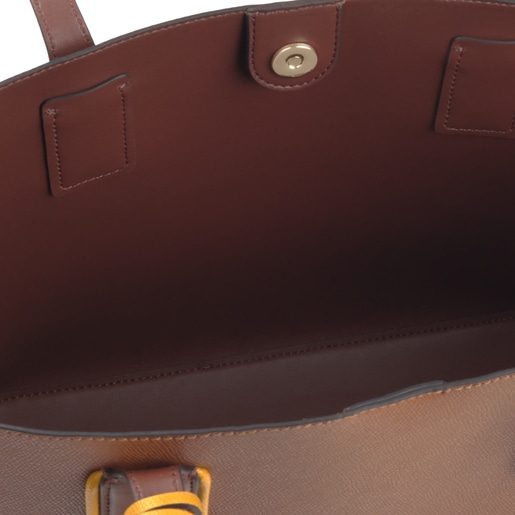 Capazo grande Tous Essential marrón y mostaza