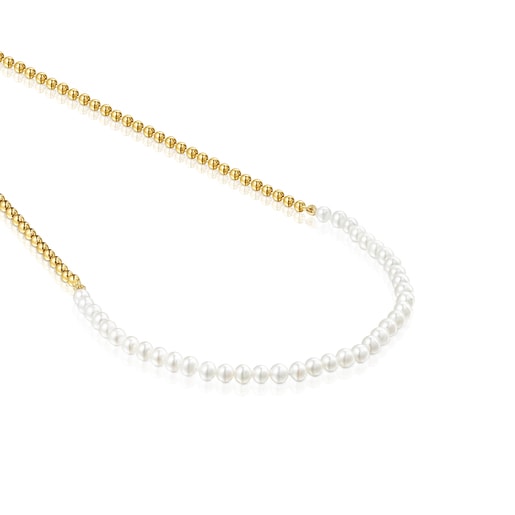 Silver Vermeil Gloss Choker with Pearls