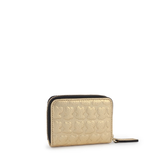 Mittelgroßes Portemonnaie Sherton aus goldfarbenem Leder