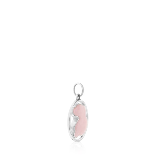Colgante pequeño de plata con cuarzo rosa Camille