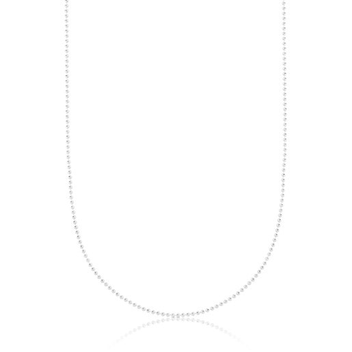 Gargantilla larga de plata con bolas, 80 cm Chain