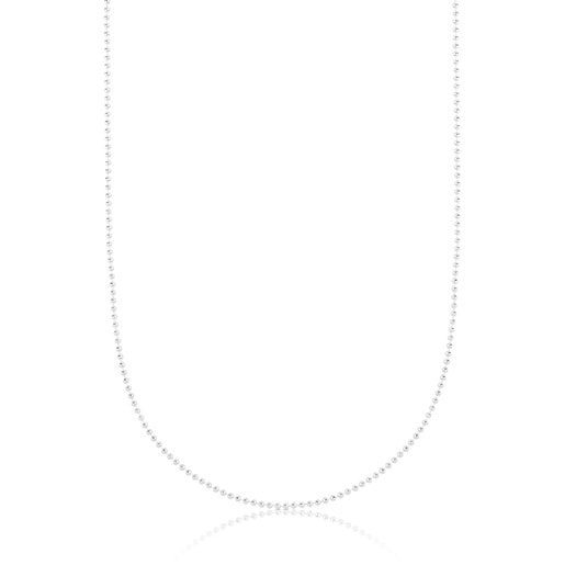 Collaret llarga de plata amb boles, 80 cm Chain