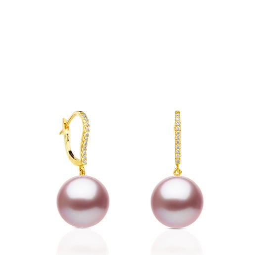 ATELIER Novias Earrings in Gold with Pearls and Diamonds