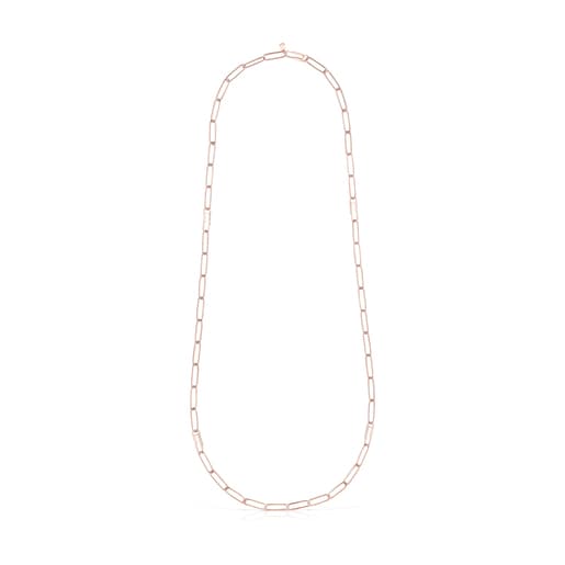 Lange Clip-Halskette TOUS Chain aus rosafarbenem Vermeil-Silber