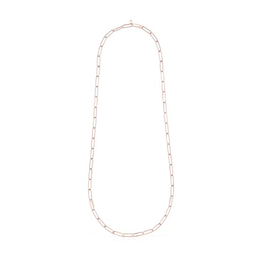 Corrente comprida TOUS Chain clip em Prata vermeil rosa