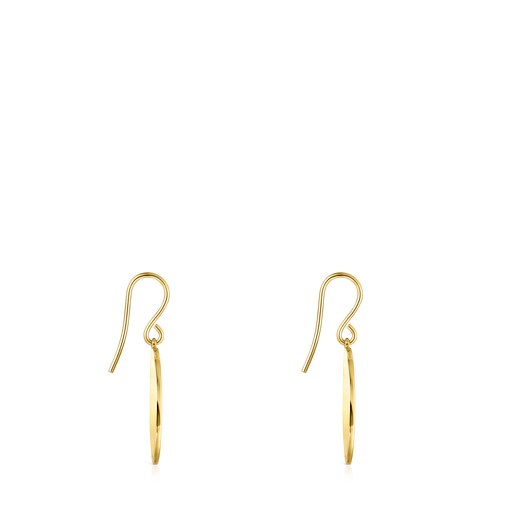 Kurze Kreis-Ohrringe Minifiore aus Vermeil-Gold und Muranoglas