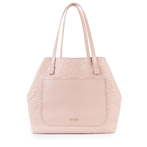 Large pink Leather Mossaic Tote Bag 