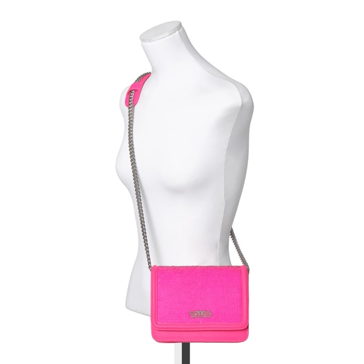 حقيبة Ruby بحزام يلتف حول الجسم مطرّزة بالترتر باللون الوردي البرّاق