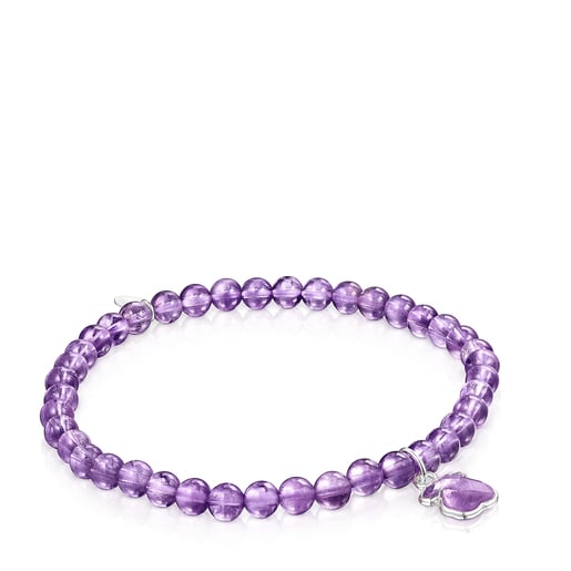Silver and Amethyst Icon Color Bracelet