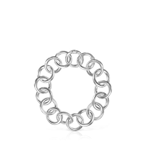 Silver Bracelet with Hold rings