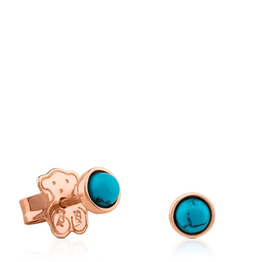 Rose Vermeil Silver Super Power Earrings with Turquoise