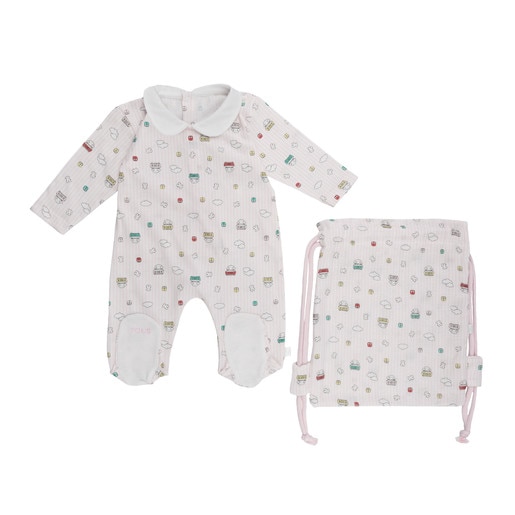 Set Pelele y Bolsa de guardería Roller rosa