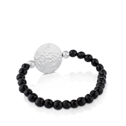 Silver Rupp Bear Bracelet with Onyx and Spinel