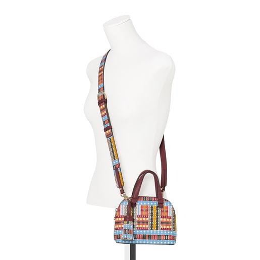 Sac bowling Alicya mini multicolore et bordeaux