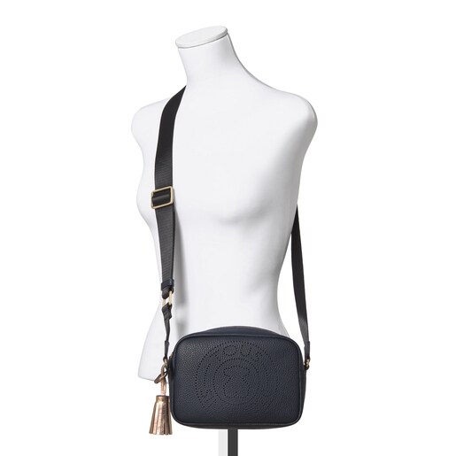 Small navy blue Leather Leissa
