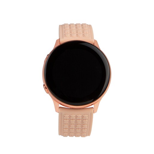 Zegarek Samsung Galaxy Active Watch for TOUS z kopertą wykonaną z powlekanej stali nierdzewnej koloru różu i przezroczystym gumowym paskiem