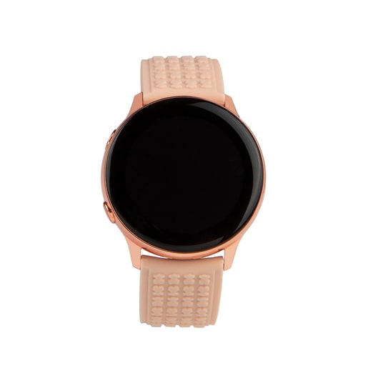 Montre Samsung Galaxy Active for TOUS en acier IP rosé avec bracelet en Caoutchouc nude