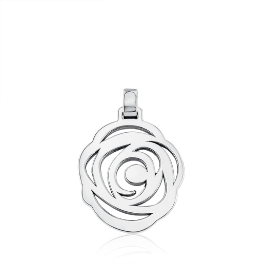 Silver Rosa de Abril Pendant