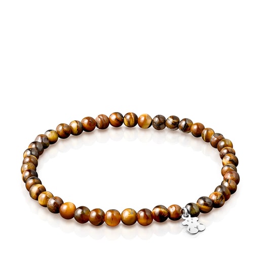 Tiger Eye and Silver Color Bracelet