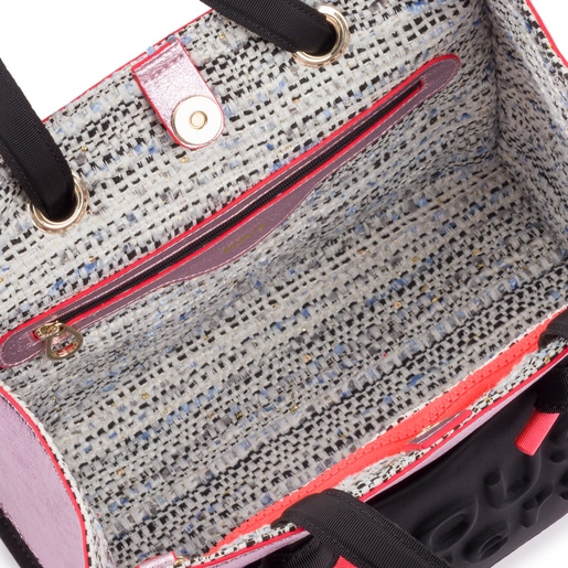 Medium pink Amaya Tweed shopping bag