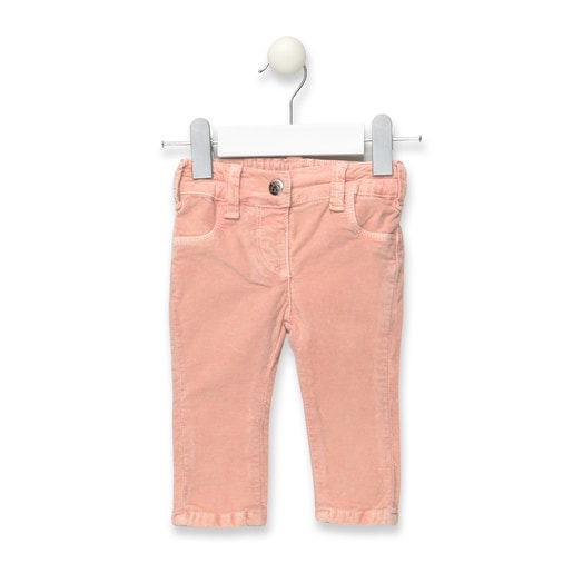 Pant girl’s velvet skinny trousers in Pink
