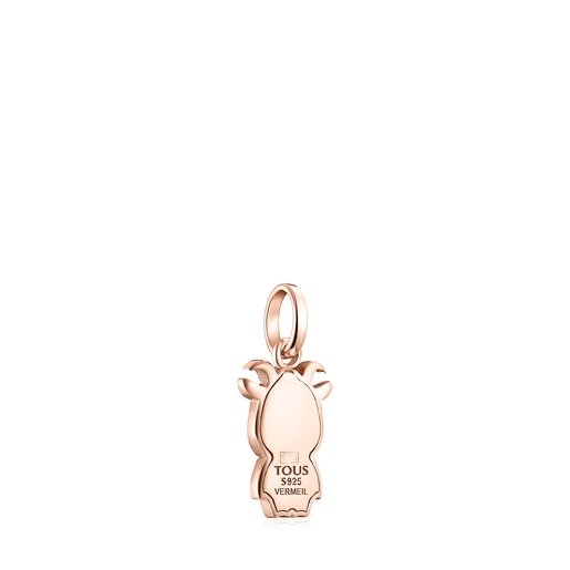 Chinese Horoscope Goat Pendant in Rose Silver Vermeil with Spinel