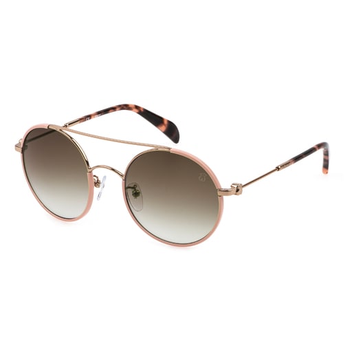 Lunettes de soleil Round Metal nude