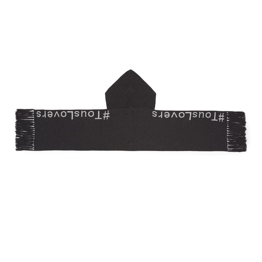 وشاح/معطف Opalo بقبعة باللون الأسود