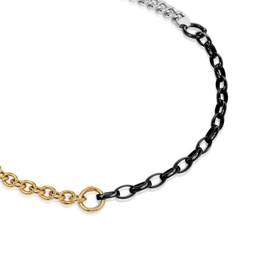 عِقد Hold Mix من الفضة الداكنة والفضة وفيرميل الفضة