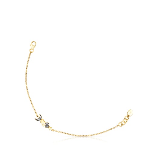 Pulsera Nocturne con baño de oro 18 kt sobre plata y motivos de diamantes