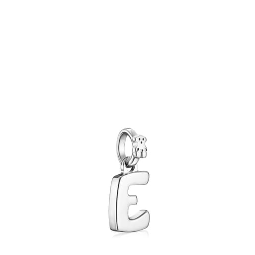 Alphabet letter E pendant in silver