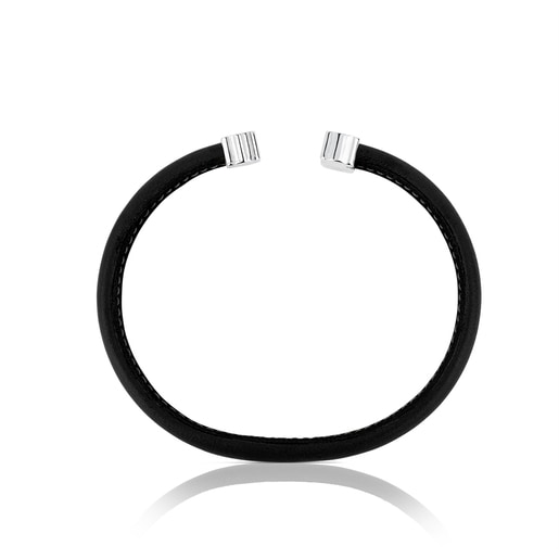 Pulsera de plata y cuero negro Sweet Dolls | TOUS