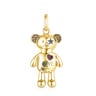 Silver Vermeil Teddy Bear Stars Pendant with Gemstones