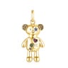 Colgante con baño de oro 18 kt sobre plata y gemas Teddy Bear Stars