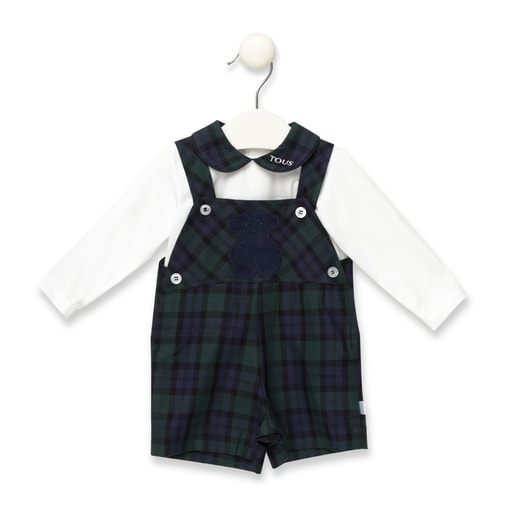 Square shirt and dungarees set in one colour . | TOUS