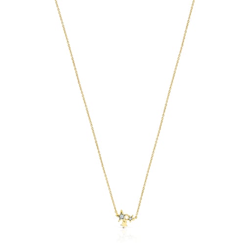 Collana in oro e diamanti con stelle di orsacchiotto