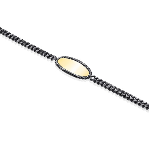 Pulsera de plata dark silver con baño de oro 18 kt sobre plata Minne