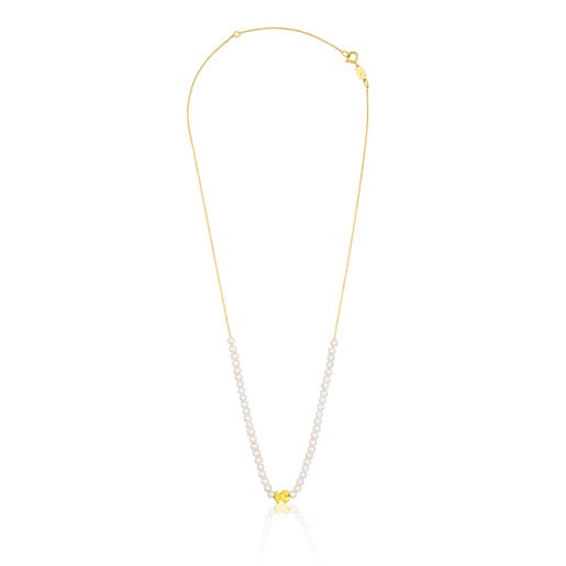Gold XXS Necklace with Pearls and Bear motif TOUS Sweet Dolls | TOUS