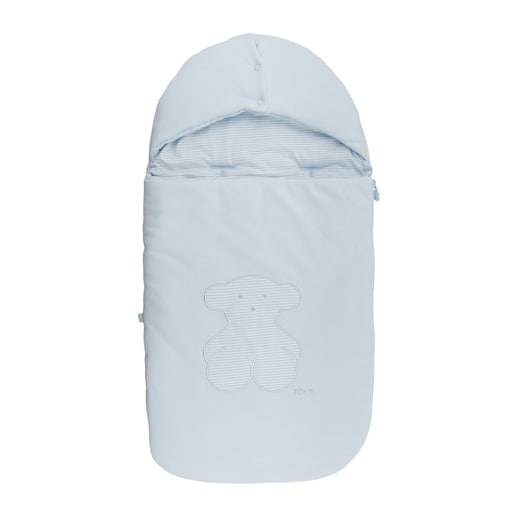 Bear striped bag in sky blue