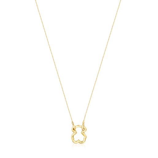 Tous Hold -;Zlatý náhrdelník s přívěskem ve tvaru medvídka