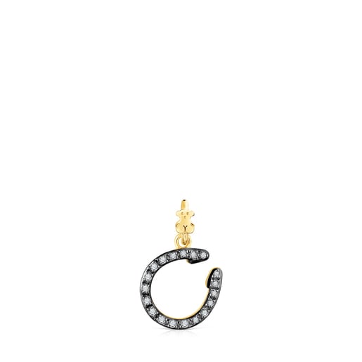 Silver Vermeil TOUS Good Vibes horseshoe Pendant with Diamonds | TOUS