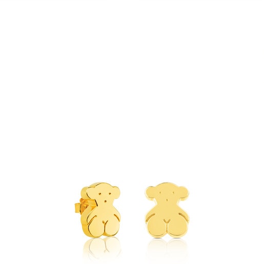 Gold Sweet Dolls Earrings big Bear motif. Push back.