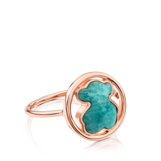 Bague Camille en Argent Vermeil rose avec Amazonite