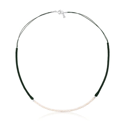 Silver TOUS Color Necklace with Pearl