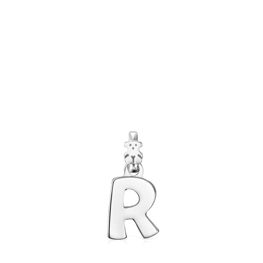 Alphabet letter R pendant in silver