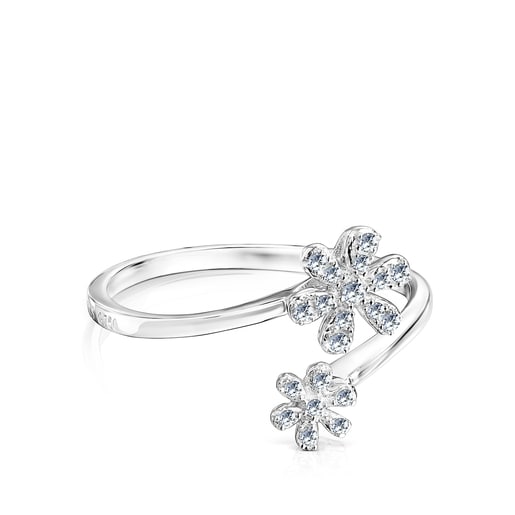 Tous Blume – Otevřený prsten z bílého zlata s diamanty