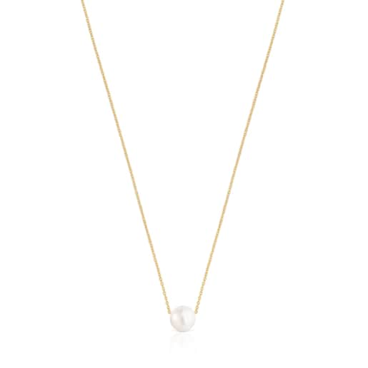 Silver Vermeil Gloss Necklace with Pearl