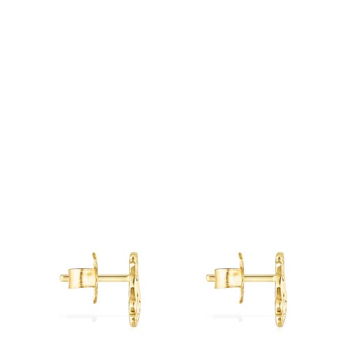 Pendientes oso con baño de oro 18 kt sobre plata Save