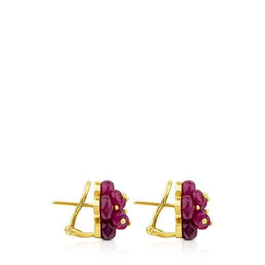 Pendientes ATELIER Precious Gemstones de oro con rubí